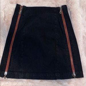Carmar black jean zipper skirt
